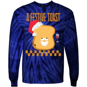 A Festive Toast Funny Christmas Tie-Dye Long Sleeve Shirt