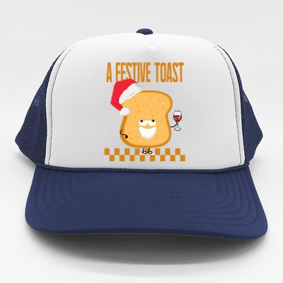 A Festive Toast Funny Christmas Trucker Hat