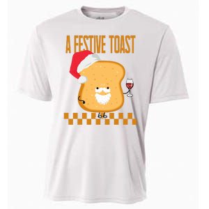 A Festive Toast Funny Christmas Cooling Performance Crew T-Shirt