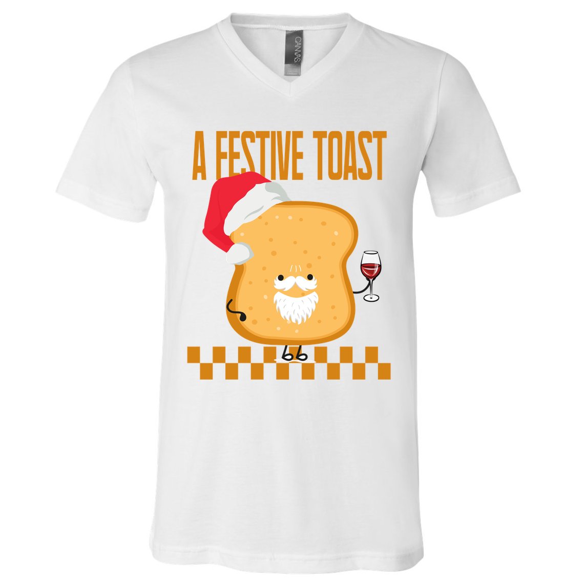 A Festive Toast Funny Christmas V-Neck T-Shirt