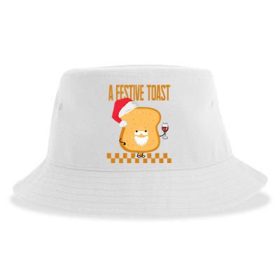 A Festive Toast Funny Christmas Sustainable Bucket Hat