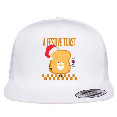 A Festive Toast Funny Christmas Flat Bill Trucker Hat