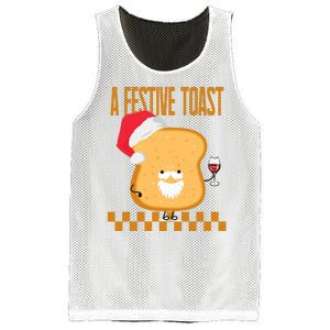 A Festive Toast Funny Christmas Mesh Reversible Basketball Jersey Tank