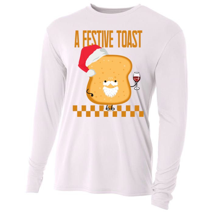 A Festive Toast Funny Christmas Cooling Performance Long Sleeve Crew