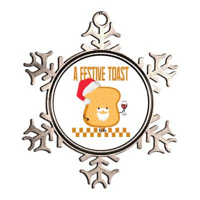 A Festive Toast Funny Christmas Metallic Star Ornament