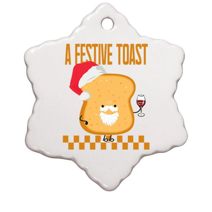 A Festive Toast Funny Christmas Ceramic Star Ornament