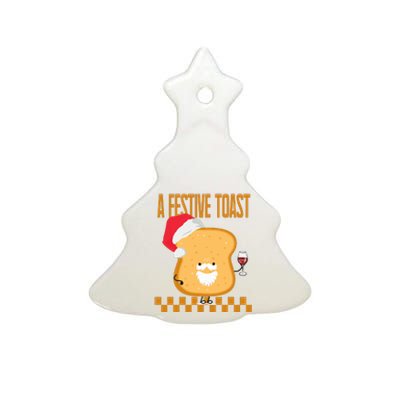 A Festive Toast Funny Christmas Ceramic Tree Ornament