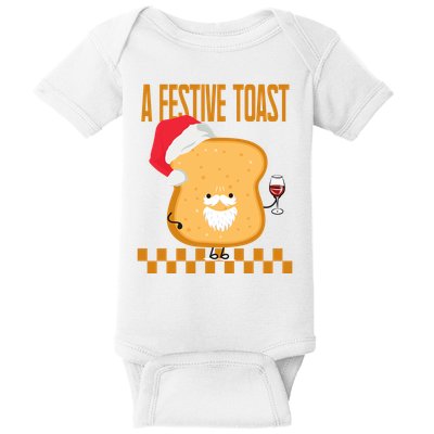 A Festive Toast Funny Christmas Baby Bodysuit