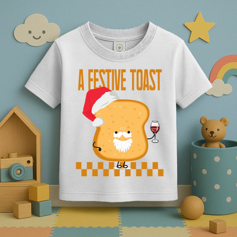 A Festive Toast Funny Christmas Toddler T-Shirt