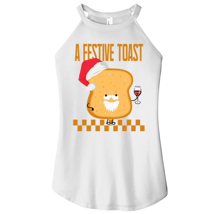 A Festive Toast Funny Christmas Women's Perfect Tri Rocker Tank