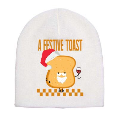 A Festive Toast Funny Christmas Short Acrylic Beanie