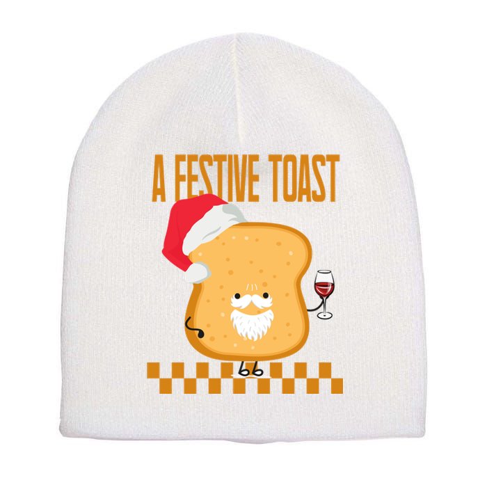 A Festive Toast Funny Christmas Short Acrylic Beanie