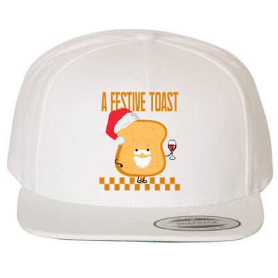 A Festive Toast Funny Christmas Wool Snapback Cap
