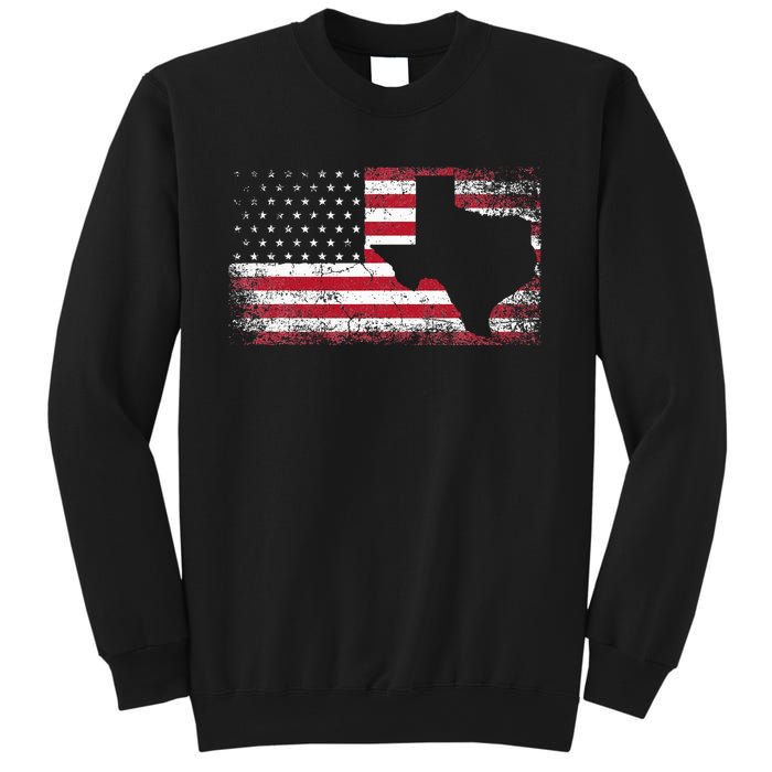 American Flag Texas 4th Of July Vintage Gift Women Retro Sweatshirt