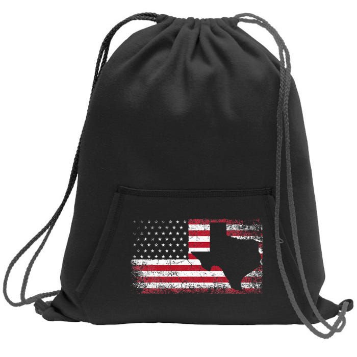 American Flag Texas 4th Of July Vintage Gift Women Retro Sweatshirt Cinch Pack Bag