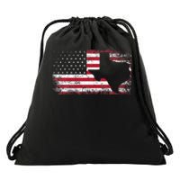 American Flag Texas 4th Of July Vintage Gift Women Retro Drawstring Bag