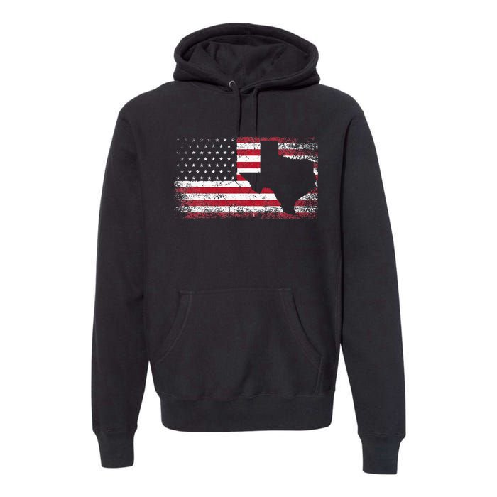 American Flag Texas 4th Of July Vintage Gift Women Retro Premium Hoodie