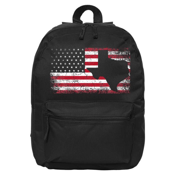 American Flag Texas 4th Of July Vintage Gift Women Retro 16 in Basic Backpack