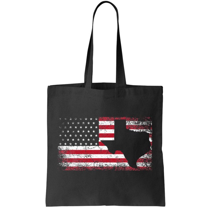 American Flag Texas 4th Of July Vintage Gift Women Retro Tote Bag