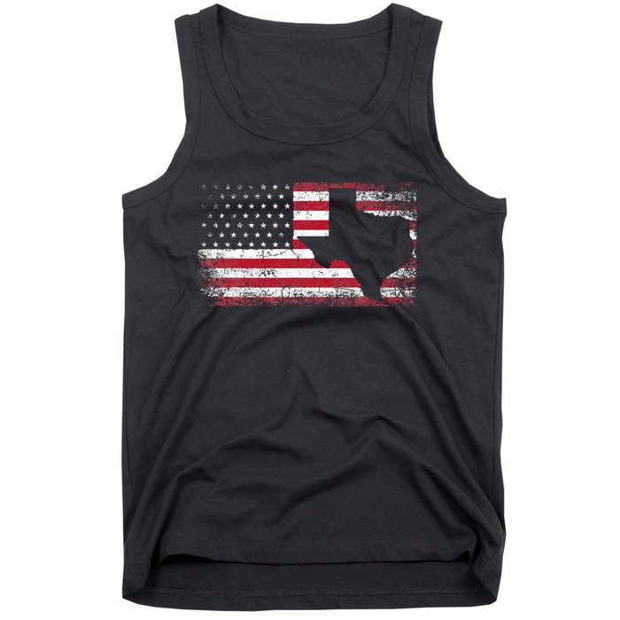 American Flag Texas 4th Of July Vintage Gift Women Retro Tank Top