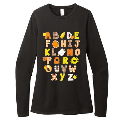 Alphabet Funny Turkey Thanksgiving Costume Preschool Teacher Womens CVC Long Sleeve Shirt