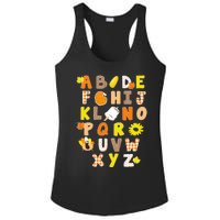 Alphabet Funny Turkey Thanksgiving Costume Preschool Teacher Ladies PosiCharge Competitor Racerback Tank