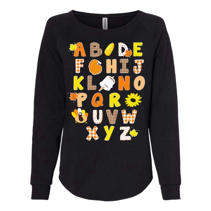 Alphabet Funny Turkey Thanksgiving Costume Preschool Teacher Womens California Wash Sweatshirt