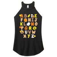 Alphabet Funny Turkey Thanksgiving Costume Preschool Teacher Women's Perfect Tri Rocker Tank