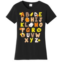 Alphabet Funny Turkey Thanksgiving Costume Preschool Teacher Women's T-Shirt