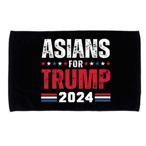 Asians For Trump 2024 American Flag Microfiber Hand Towel