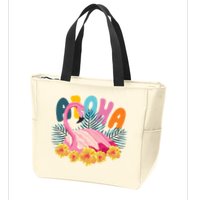 Aloha Flamingo Tropical Zip Tote Bag
