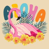 Aloha Flamingo Tropical Zip Tote Bag