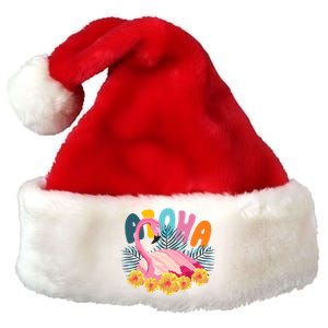 Aloha Flamingo Tropical Premium Christmas Santa Hat