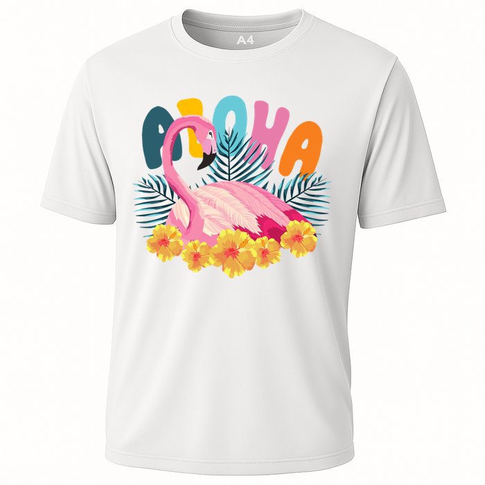 Aloha Flamingo Tropical Cooling Performance Crew T-Shirt
