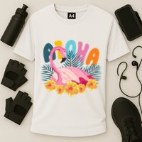Aloha Flamingo Tropical Cooling Performance Crew T-Shirt