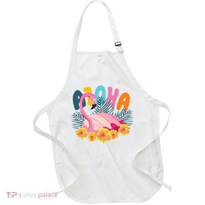 Aloha Flamingo Tropical Full-Length Apron With Pockets