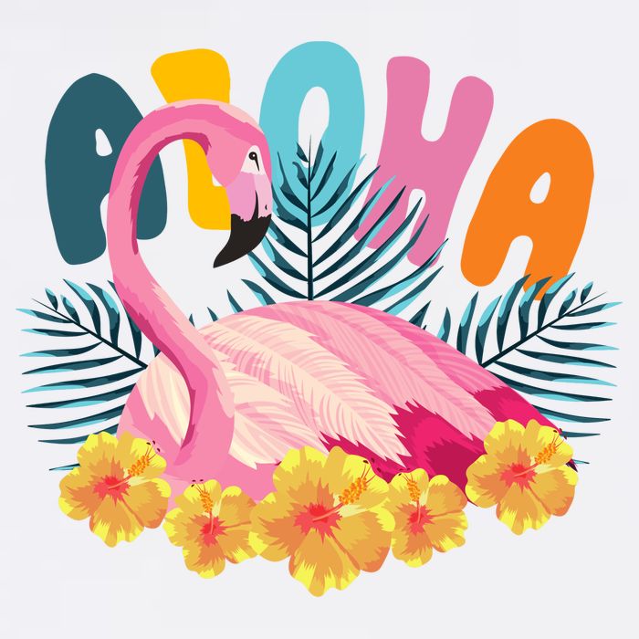 Aloha Flamingo Tropical Flatbill Hat