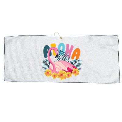 Aloha Flamingo Tropical Large Microfiber Waffle Golf Towel