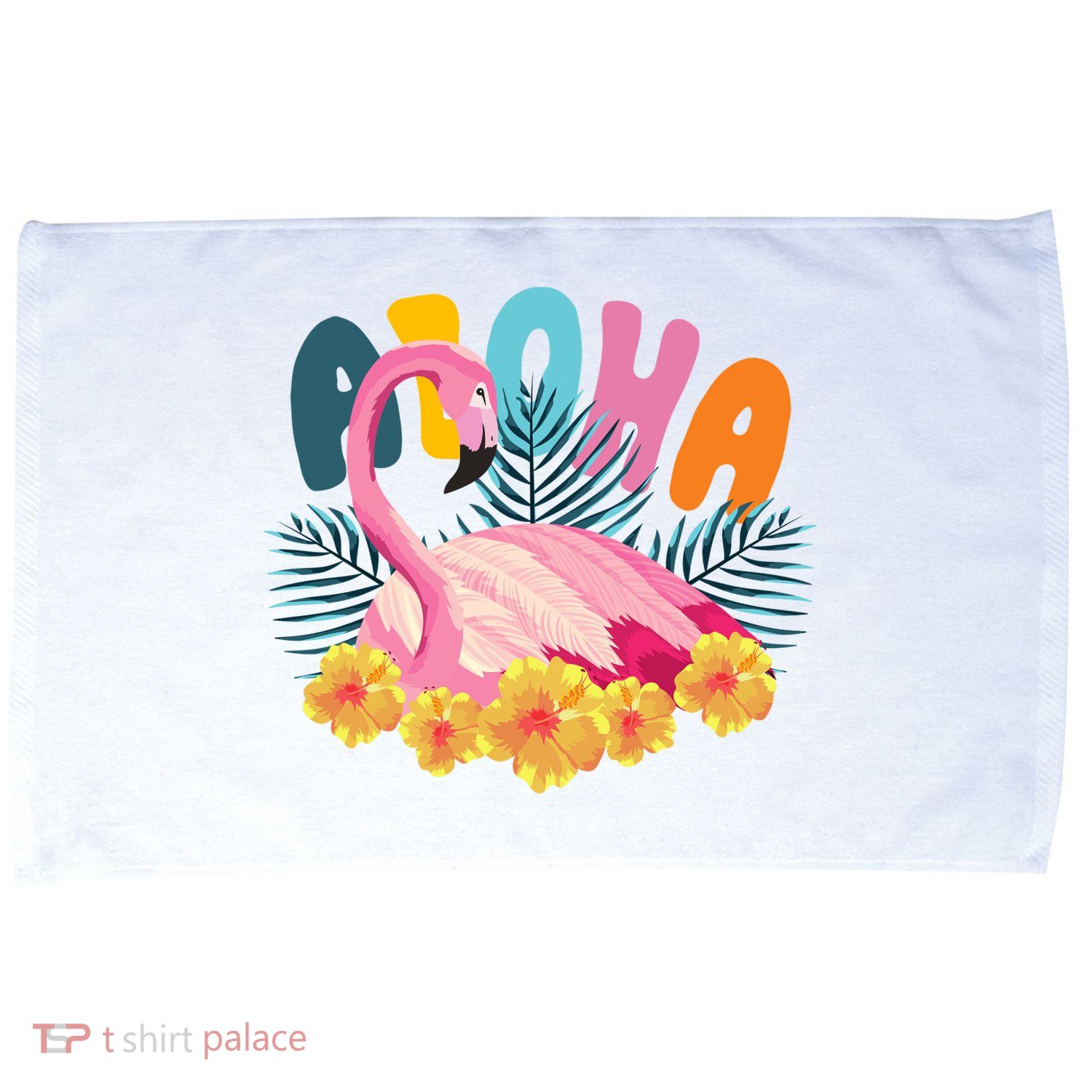 Aloha Flamingo Tropical Microfiber Hand Towel