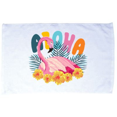 Aloha Flamingo Tropical Microfiber Hand Towel