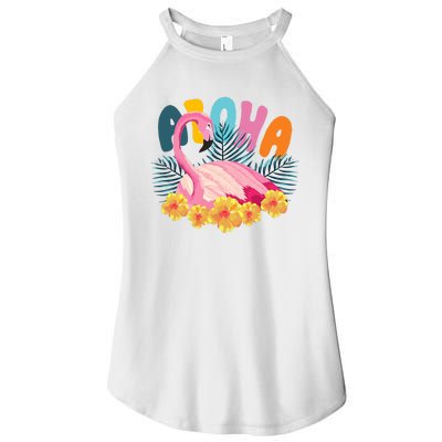 Aloha Flamingo Tropical Women’s Perfect Tri Rocker Tank