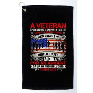 American Flag Thank You Veterans Proud Veteran Platinum Collection Golf Towel