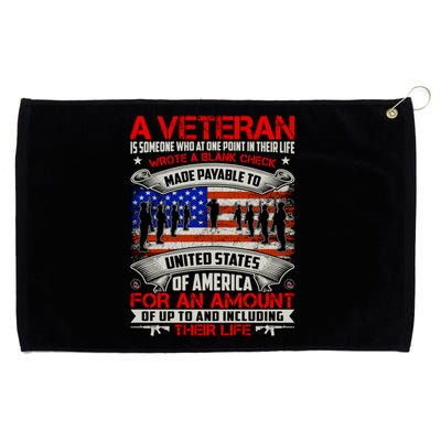 American Flag Thank You Veterans Proud Veteran Grommeted Golf Towel