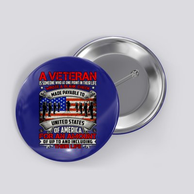 American Flag Thank You Veterans Proud Veteran Button