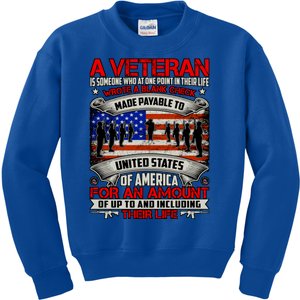 American Flag Thank You Veterans Proud Veteran Kids Sweatshirt