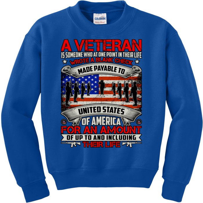 American Flag Thank You Veterans Proud Veteran Kids Sweatshirt