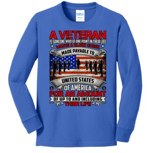 American Flag Thank You Veterans Proud Veteran Kids Long Sleeve Shirt