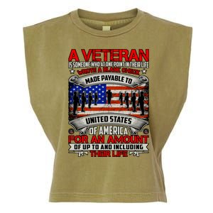 American Flag Thank You Veterans Proud Veteran Garment-Dyed Women's Muscle Tee