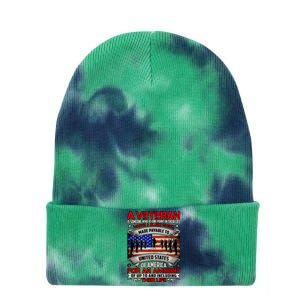 American Flag Thank You Veterans Proud Veteran Tie Dye 12in Knit Beanie