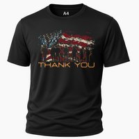 American Flag Thank You Veterans Patriotic Us Cooling Performance Crew T-Shirt